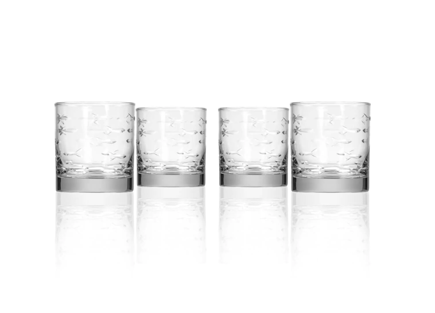 School of Fish 10oz Martini Cocktail Glass, Set of 4